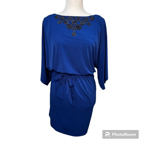 TRINA TURK Beaded Cold Shoulder Tunic Dress - 8 - Picture 1 of 6